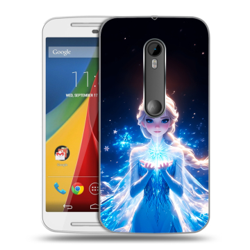 Силиконовый чехол на Motorola Moto G с принтом Холодное сердце Frozen