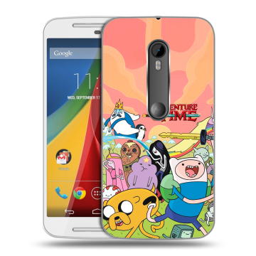 Силиконовый чехол на Motorola Moto G с принтом Adventure time Время приключений