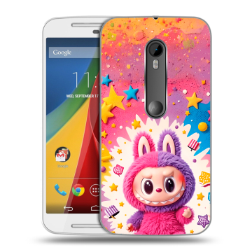 Силиконовый чехол на Motorola Moto G с принтом Labubu Лабубу