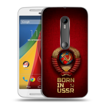 Силиконовый чехол на Motorola Moto G с принтом Флаг Герб СССР