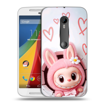 Силиконовый чехол на Motorola Moto G с принтом Labubu Лабубу