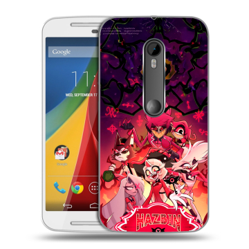 Силиконовый чехол на Motorola Moto G с принтом Hazbin Hotel Отель Хазбин