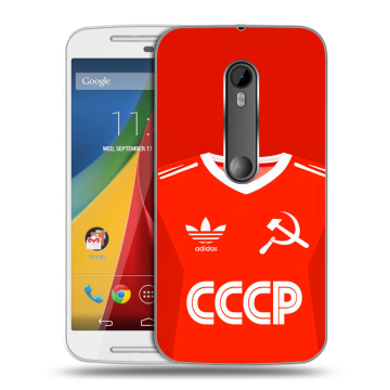 Силиконовый чехол на Motorola Moto G с принтом Флаг Герб СССР