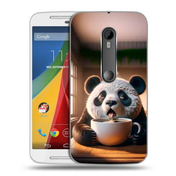 Силиконовый чехол на Motorola Moto G с принтом смешная панда