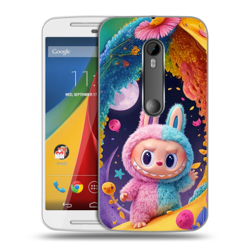 Силиконовый чехол на Motorola Moto G с принтом Labubu Лабубу