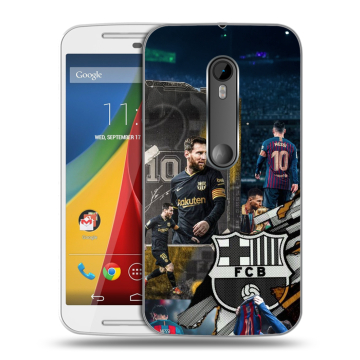 Силиконовый чехол на Motorola Moto G с принтом Messi Barcelona