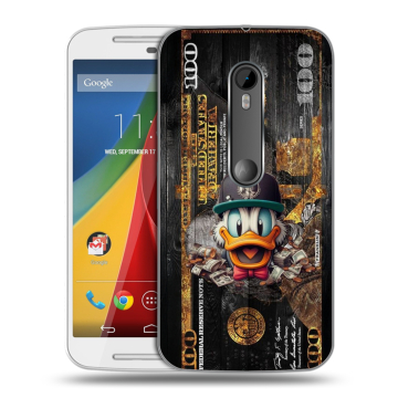 Силиконовый чехол на Motorola Moto G с принтом Дональд Дак Доллар