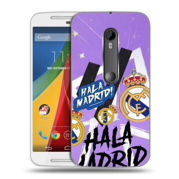 Силиконовый чехол на Motorola Moto G с принтом Real Madrid Реал Мадрид