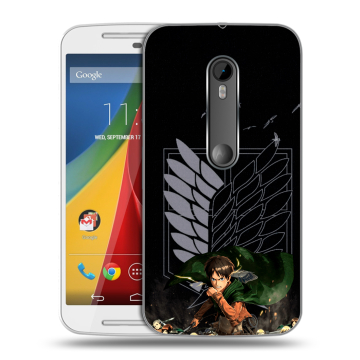 Силиконовый чехол на Motorola Moto G с принтом Атака титанов