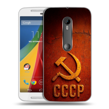 Силиконовый чехол на Motorola Moto G с принтом Флаг Герб СССР