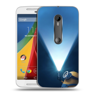 Силиконовый чехол на Motorola Moto G с принтом Миньоны