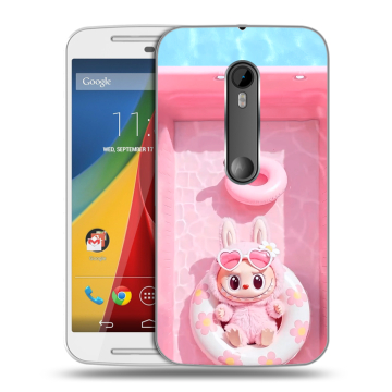 Силиконовый чехол на Motorola Moto G с принтом Labubu Лабубу