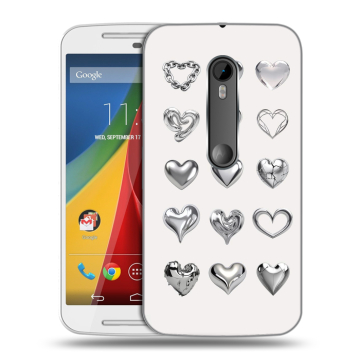 Силиконовый чехол на Motorola Moto G с принтом Y2K сердечки