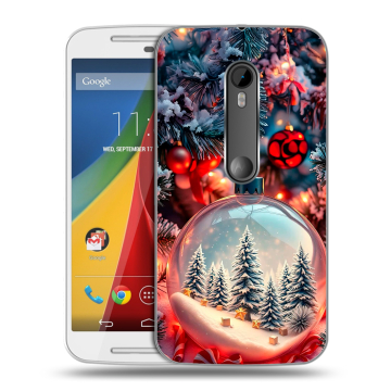Силиконовый чехол на Motorola Moto G с принтом Новый год