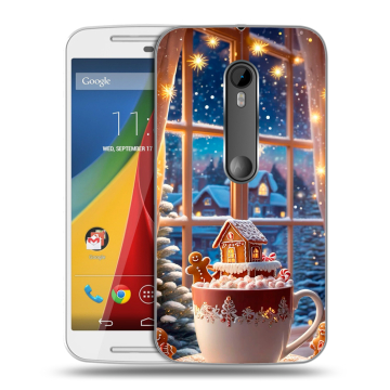 Силиконовый чехол на Motorola Moto G с принтом Новый год