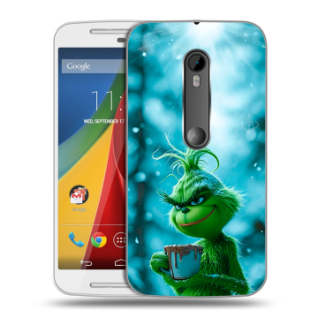 Силиконовый чехол на Motorola Moto G с принтом Новый год гринч