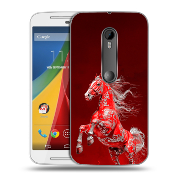 Силиконовый чехол на Motorola Moto G с принтом Новый год