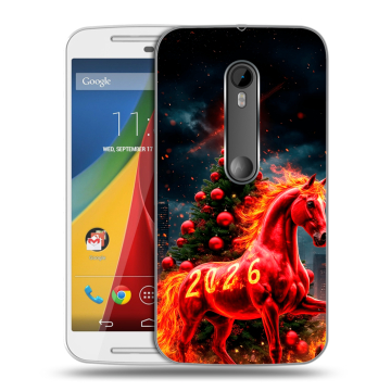 Силиконовый чехол на Motorola Moto G с принтом Новый год