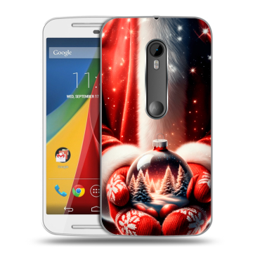 Силиконовый чехол на Motorola Moto G с принтом Новый год