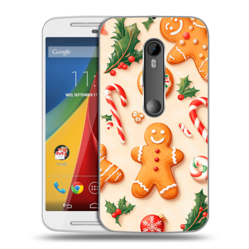 Силиконовый чехол на Motorola Moto G с принтом Новый год