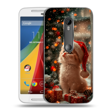 Силиконовый чехол на Motorola Moto G с принтом Новый год