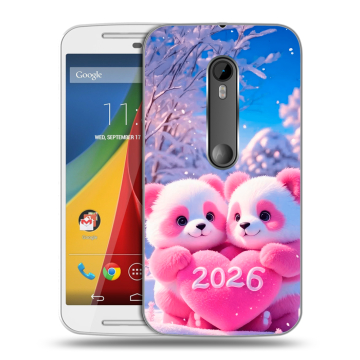 Силиконовый чехол на Motorola Moto G с принтом Новый год
