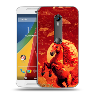Силиконовый чехол на Motorola Moto G с принтом Новый год