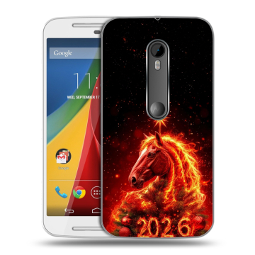 Силиконовый чехол на Motorola Moto G с принтом Новый год