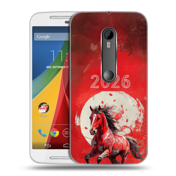 Силиконовый чехол на Motorola Moto G с принтом Новый год