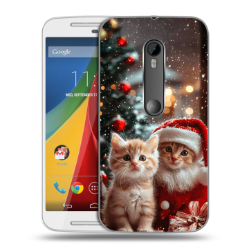 Силиконовый чехол на Motorola Moto G с принтом Новый год