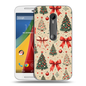 Силиконовый чехол на Motorola Moto G с принтом Новый год
