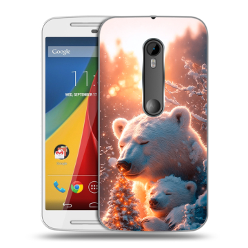 Силиконовый чехол на Motorola Moto G с принтом Новый год