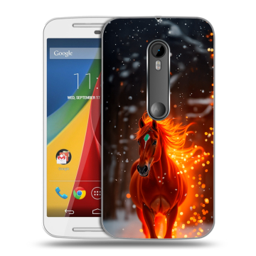 Силиконовый чехол на Motorola Moto G с принтом Новый год