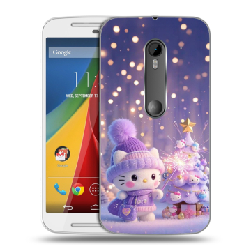 Силиконовый чехол на Motorola Moto G с принтом Новый год