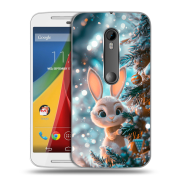 Силиконовый чехол на Motorola Moto G с принтом Новый год