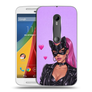 Силиконовый чехол на Motorola Moto G с принтом женский