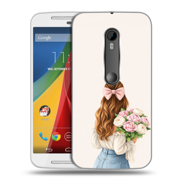 Силиконовый чехол на Motorola Moto G с принтом женский