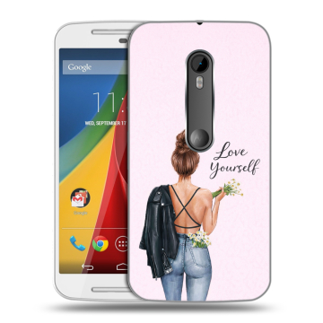 Силиконовый чехол на Motorola Moto G с принтом женский