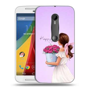 Силиконовый чехол на Motorola Moto G с принтом женский