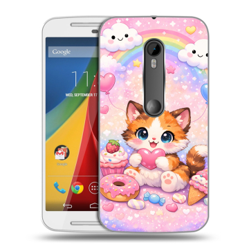Силиконовый чехол на Motorola Moto G с принтом для девочек