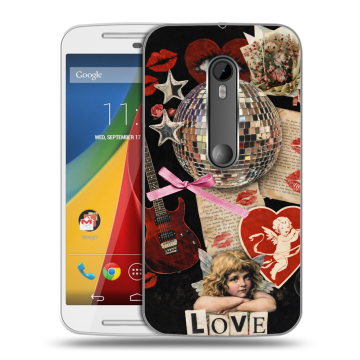 Силиконовый чехол на Motorola Moto G с принтом для девочек