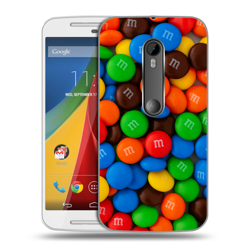 Силиконовый чехол на Motorola Moto G с принтом Конфеты Силиконовый чехол на Motorola Moto G с принтом Конфеты