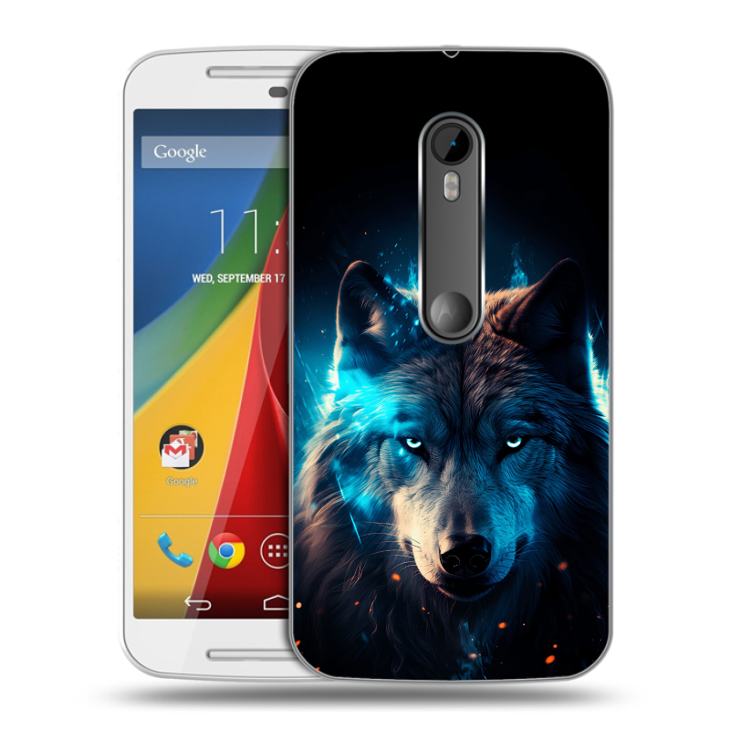 Силиконовый чехол на Motorola Moto G с принтом Волк ночной Силиконовый чехол на Motorola Moto G с принтом Волк ночной
