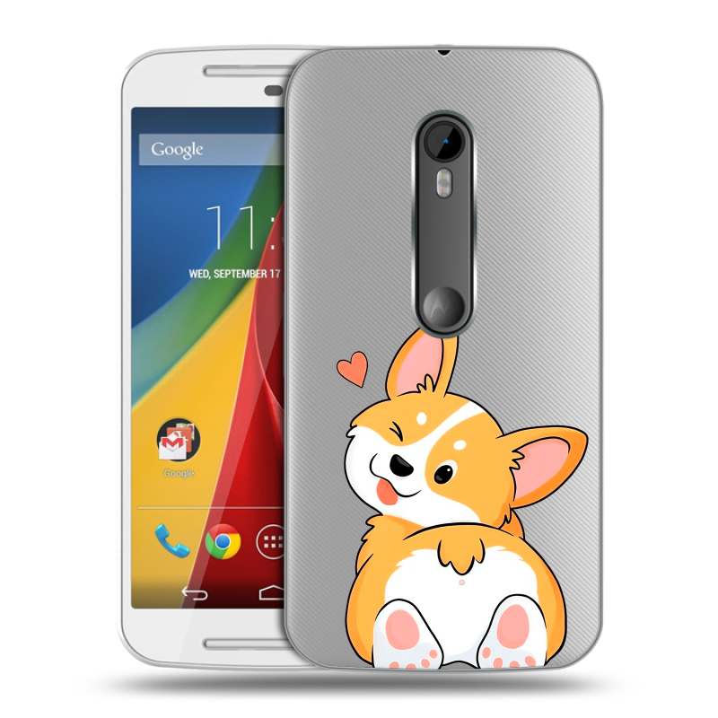 Силиконовый чехол на Motorola Moto G с принтом Корги Силиконовый чехол на Motorola Moto G с принтом Корги