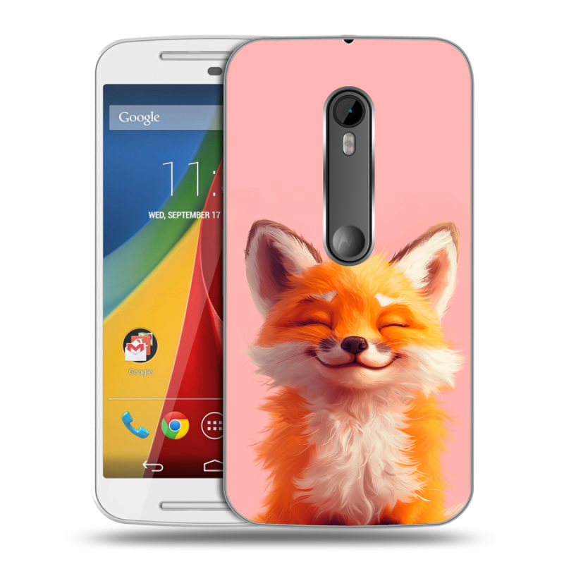 Силиконовый чехол на Motorola Moto G с принтом милая лиса Силиконовый чехол на Motorola Moto G с принтом милая лиса