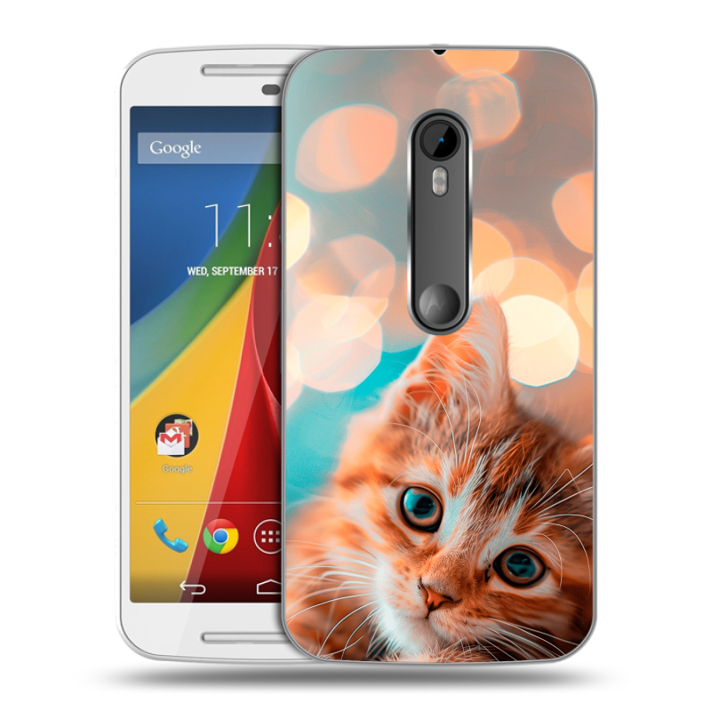 Силиконовый чехол на Motorola Moto G с принтом котик Силиконовый чехол на Motorola Moto G с принтом котик