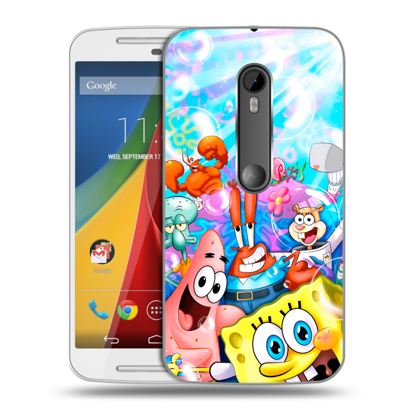 Пластиковый чехол на Motorola Moto G с принтом спанчбоб спанч боб Пластиковый чехол на Motorola Moto G с принтом спанчбоб спанч боб