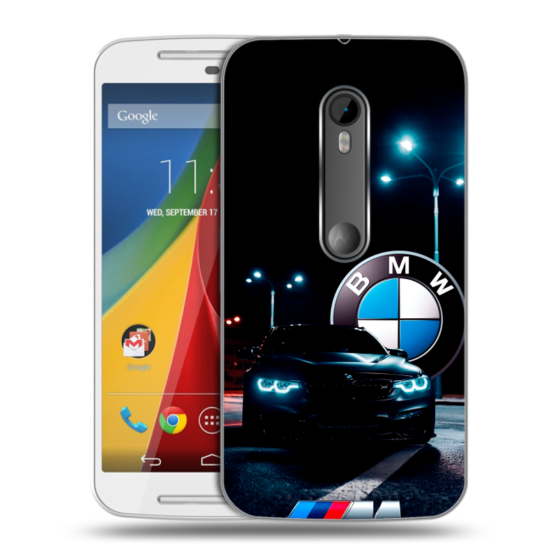 Силиконовый чехол на Motorola Moto G с принтом БМВ BMW Силиконовый чехол на Motorola Moto G с принтом БМВ BMW