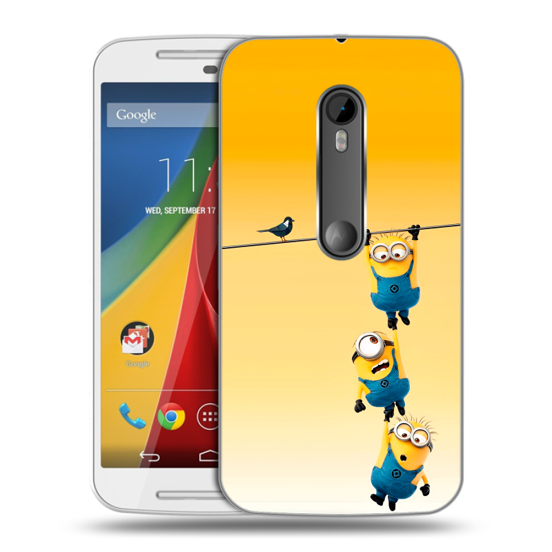 Пластиковый чехол на Motorola Moto G с принтом Миньоны Пластиковый чехол на Motorola Moto G с принтом Миньоны