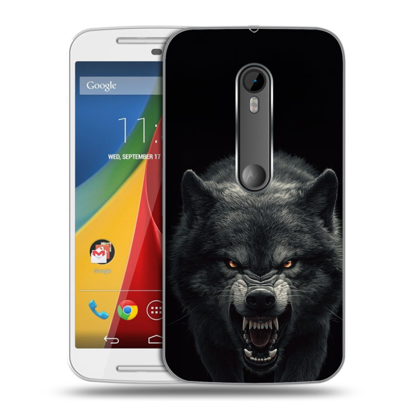 Силиконовый чехол на Motorola Moto G с принтом Волк Силиконовый чехол на Motorola Moto G с принтом Волк
